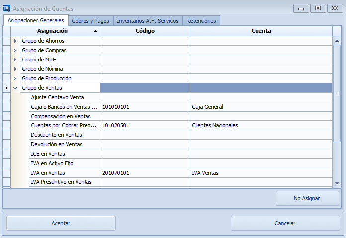 Asignaciones Generales